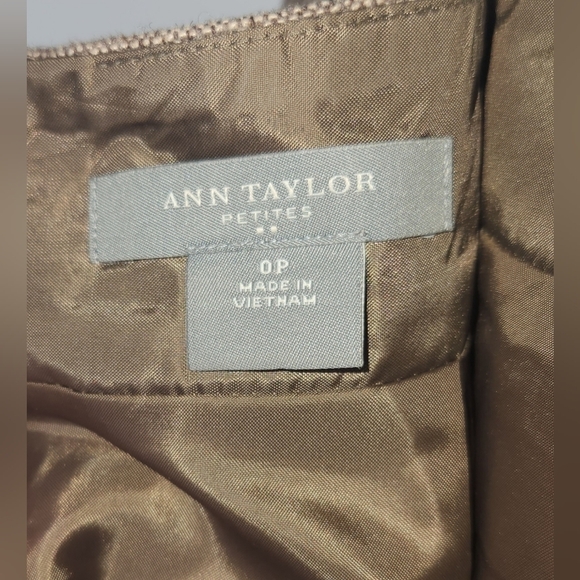 Ann Taylor Skirt Petites Size 0 Brown - Picture 4 of 5